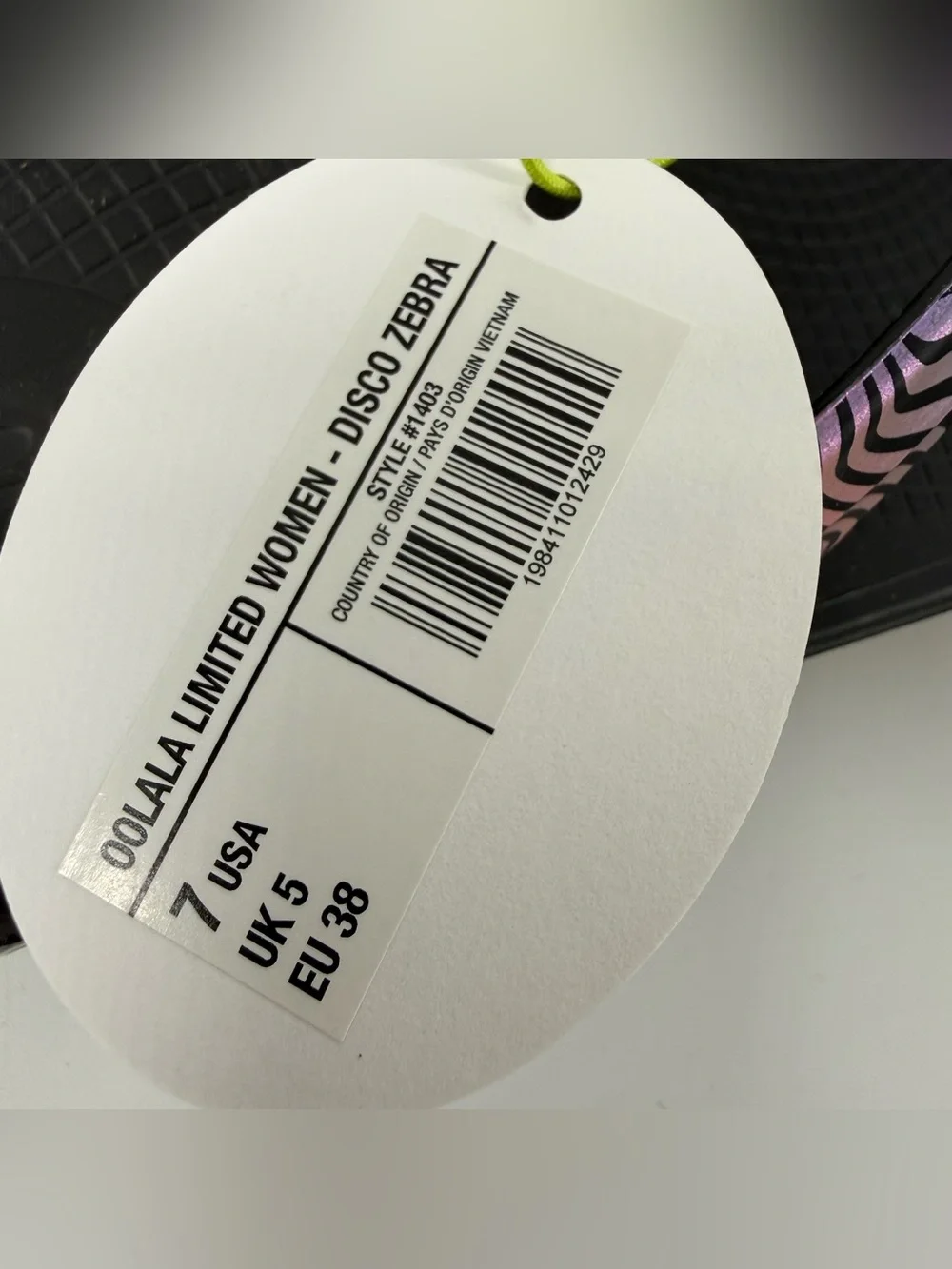 OOFOS OOlala Limited Edition Sandal Womens Size 7 Disco Zebra Recovery Cushion